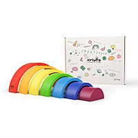 Rainbow Stacker | Ages 3+ 14 Colourful Stacking Pieces | Balance, Sequencing & Open-Ended Construction
