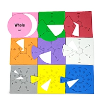 Fraction Circles | Age 8+ | 9 Segmented Circles + 1 Decimal Circle