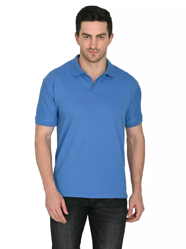 Cotton Polo T-shirt Electric Blue