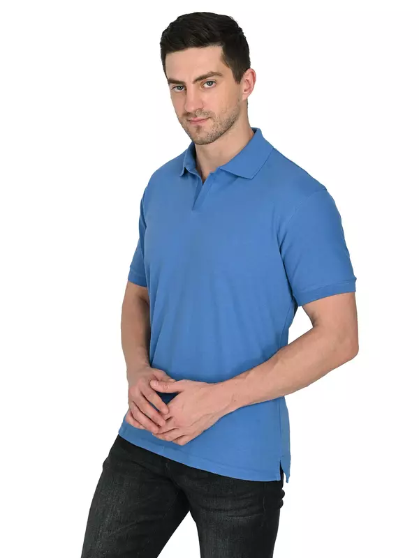 Cotton Polo T-shirt Electric Blue