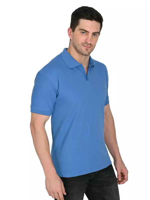 Cotton Polo T-shirt Electric Blue