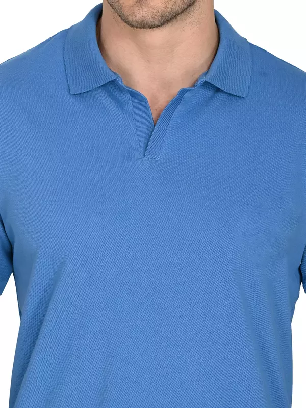 Cotton Polo T-shirt Electric Blue