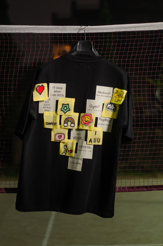 STICKY NOTES KANTHA T-SHIRT