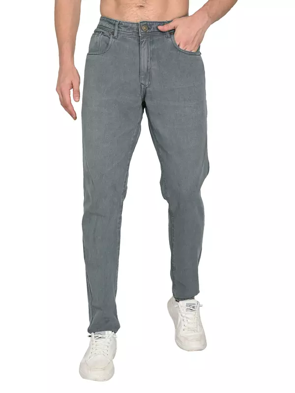 Raw Edge Twill Jean Ash Gray