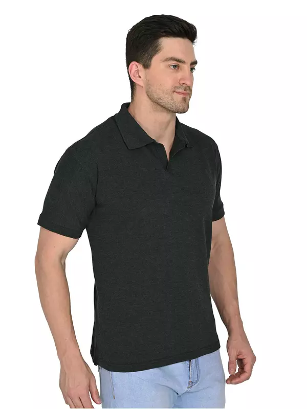Cotton Polo T-shirt Charcoal Gray