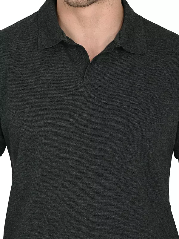 Cotton Polo T-shirt Charcoal Gray
