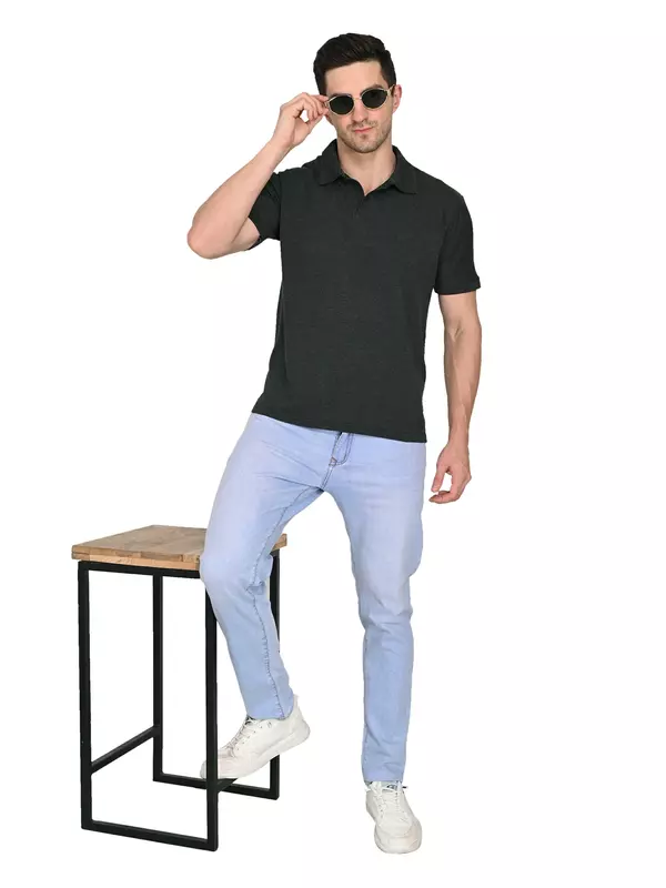 Cotton Polo T-shirt Charcoal Gray