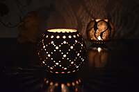 Coconut Shell Tea Light Holder - Diamond