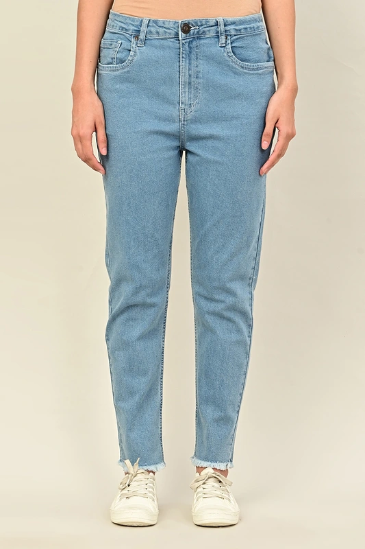 Women's Slim Fit Denim with Raw Edge Hem