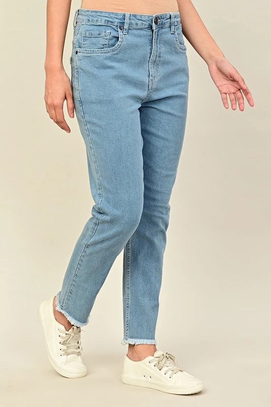 Women's Slim Fit Denim with Raw Edge Hem