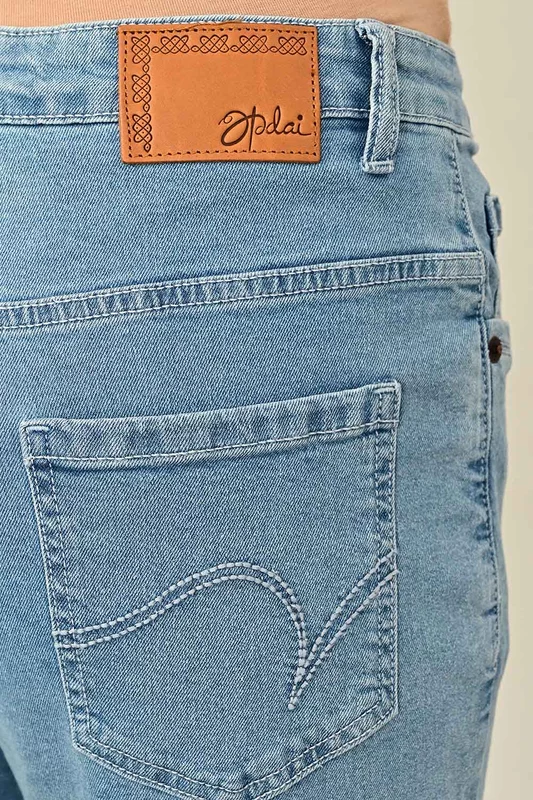 Women's Slim Fit Denim with Raw Edge Hem