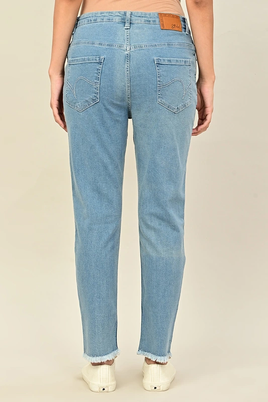 Women's Slim Fit Denim with Raw Edge Hem