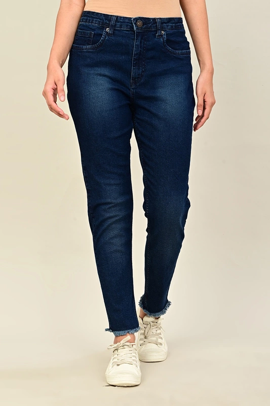 Women's Slim Fit Denim with Raw Edge Hem
