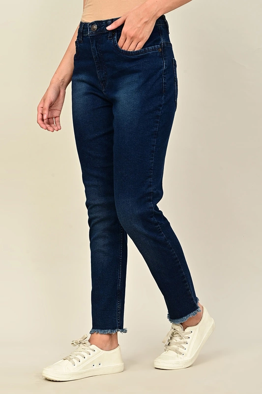 Women's Slim Fit Denim with Raw Edge Hem
