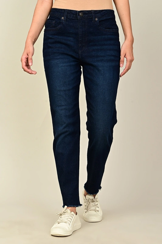 Women's Slim Fit Denim with Raw Edge Hem