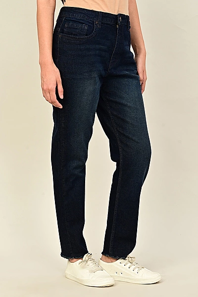 Women's Slim Fit Denim with Raw Edge Hem