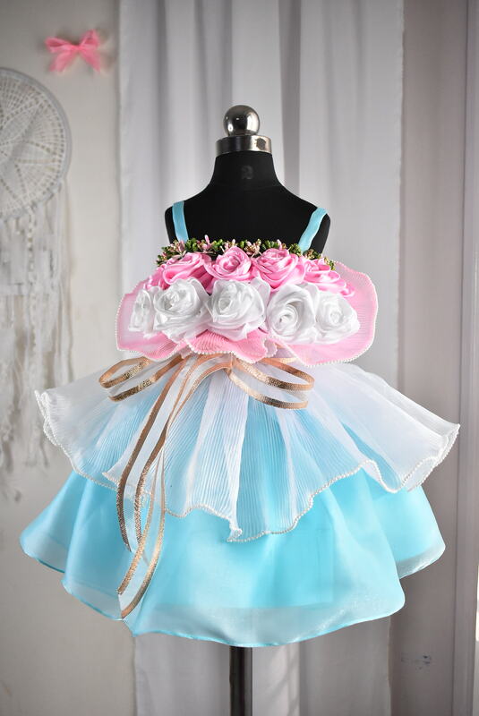 Aqua Blue Twirl Party Dress