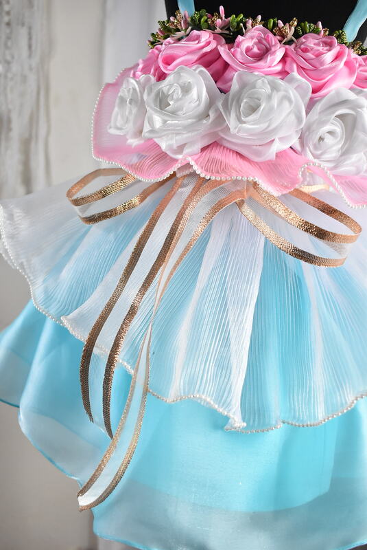 Aqua Blue Twirl Party Dress