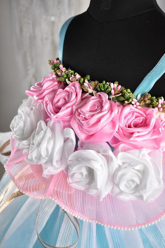 Aqua Blue Twirl Party Dress