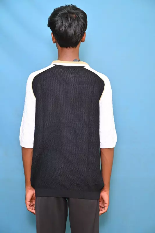 FULL SLEEVE TSHIRT BLACK WITH WHITE