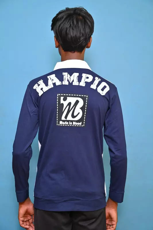 FULL SLEEVE TSHIRT BLUE WITH WHITE