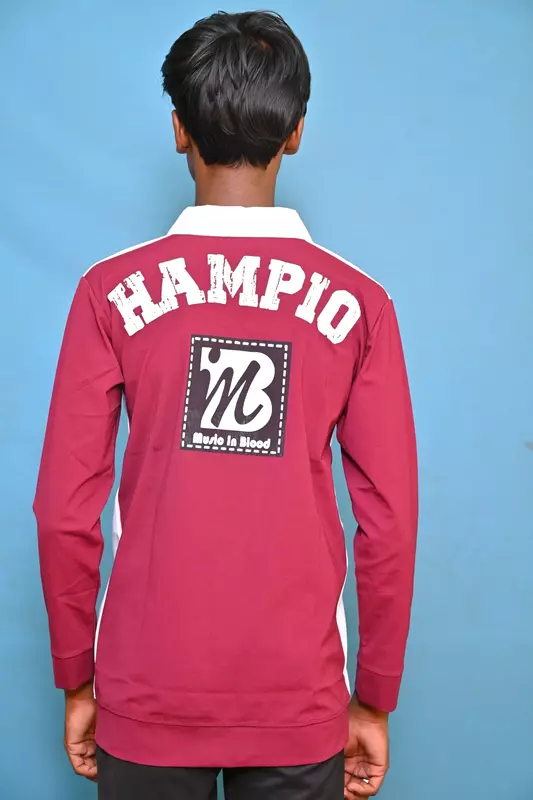 FULL SLEEVE TSHIRT RED WITH WHITE