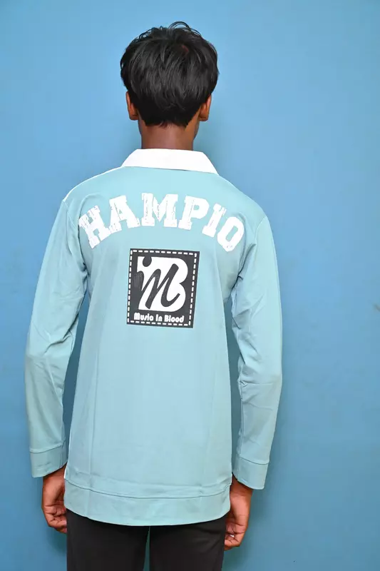 FULL SLEEVE TSHIRT SKYBLUE WITH WHITE