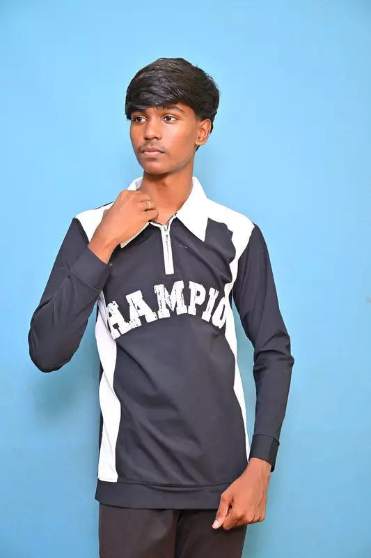 FULL SLEEVE TSHIRT BLACK WITH WHITE2