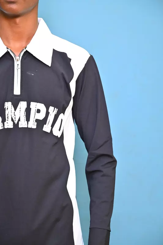 FULL SLEEVE TSHIRT BLACK WITH WHITE2