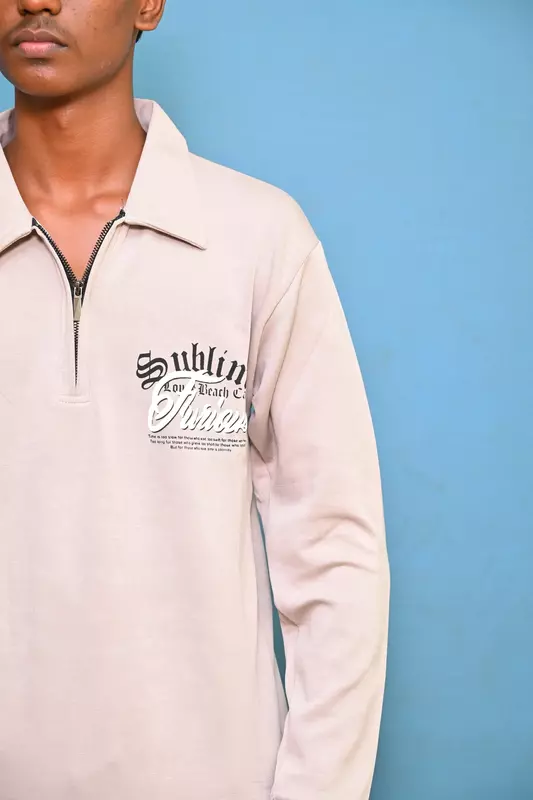 FULL SLEEVE TSHIRT LIGHT BEIGE