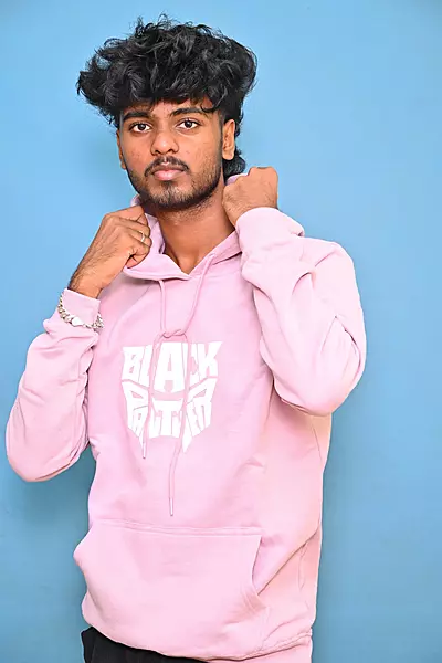 PREMIUM COTTON HOODIE PRINTED PINK