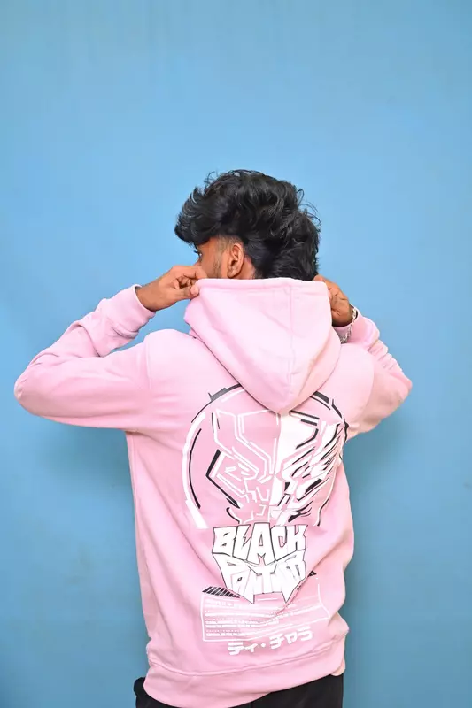PREMIUM COTTON HOODIE PRINTED PINK
