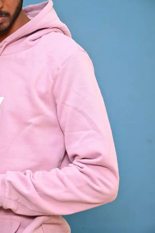 PREMIUM COTTON HOODIE PRINTED PINK
