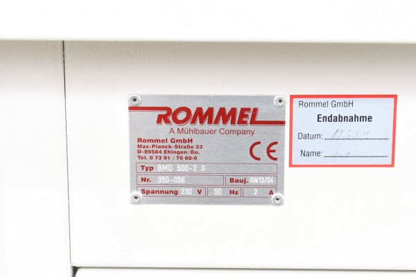 ROMMEL BMD 500-2 S, conveyor, YoM2005
