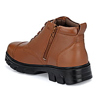 VPSC Pure Leather Ankle Police Boot with Zip Boots For Men (Model- Hi-Tech-Brown)