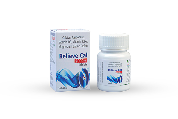 Relieve Cal 2000+ | Calcium with Vitamin D3 K2 Magnesium Zinc | Bone & Heart Health Relieve Cal 2000+ | Calcium with Vitamin D3 K2 Magnesium Zinc | Bone & Heart Health