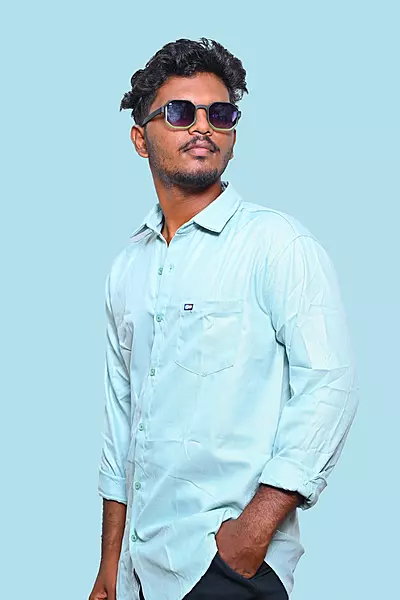 PLAIN SHIRT BLUISH GREEN
