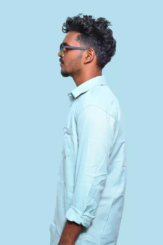 PLAIN SHIRT BLUISH GREEN