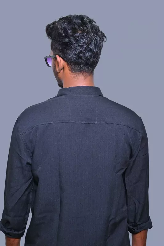 PLAIN SHIRT NAVY BLUE