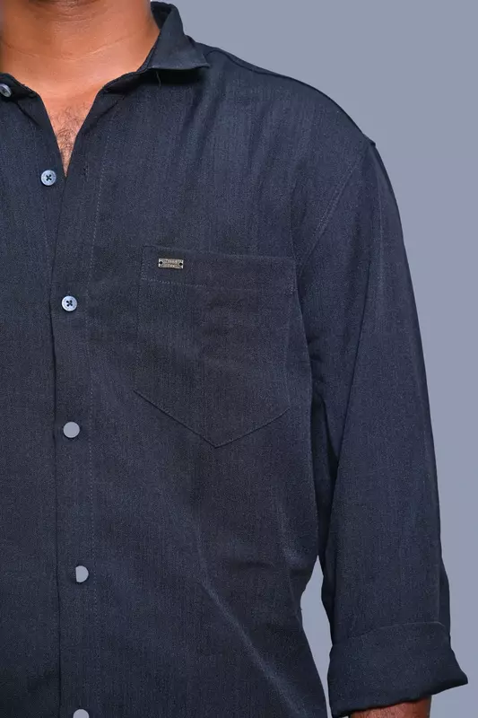 PLAIN SHIRT NAVY BLUE