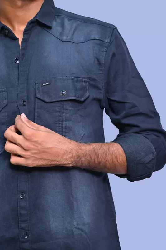 PREMIUM DENIM SHIRT BLACK