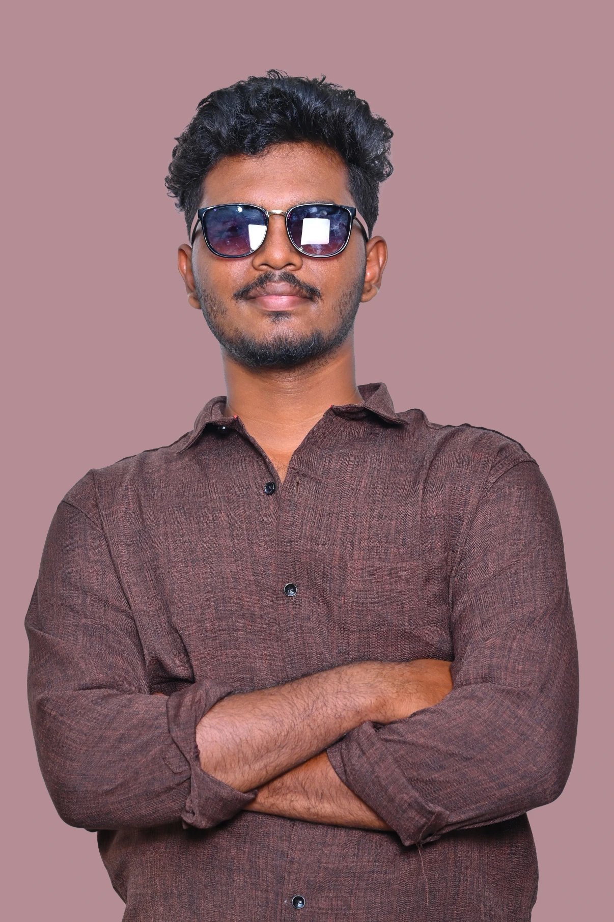 PLAIN SHIRT COFFEE BROWN