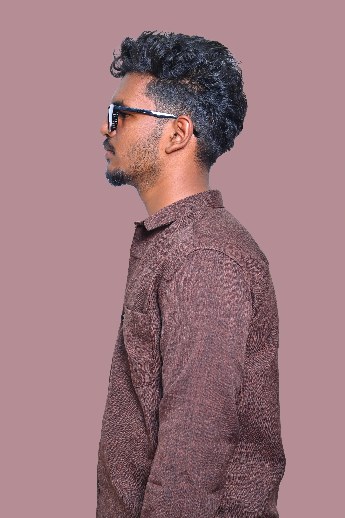 PLAIN SHIRT COFFEE BROWN