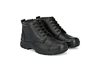 Pure Leather Ankle Police Boot with Zip Boots For Men