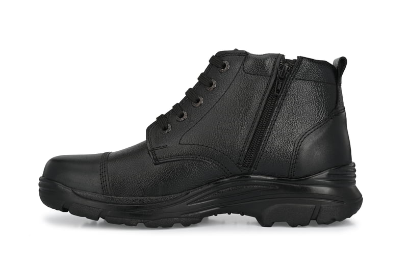 Pure Leather Ankle Police Boot with Zip Boots For Men