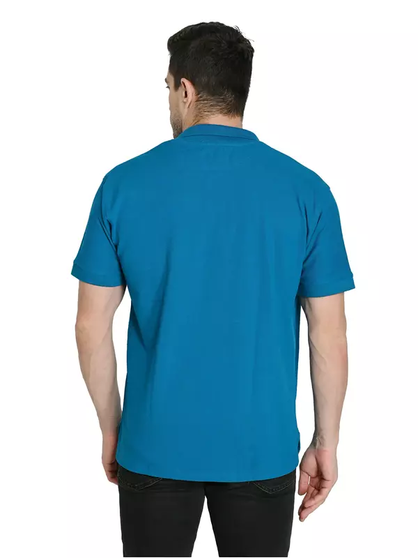 Cotton Polo T-shirt Azure Teal