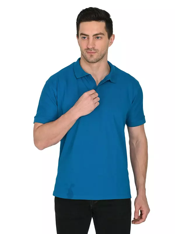 Cotton Polo T-shirt Azure Teal