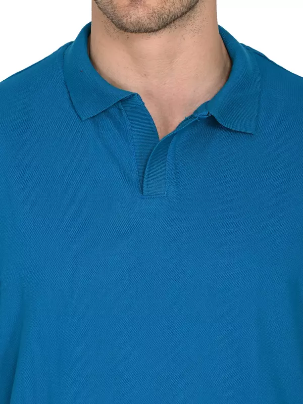 Cotton Polo T-shirt Azure Teal