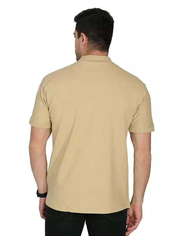Cotton Polo T-shirt Beige