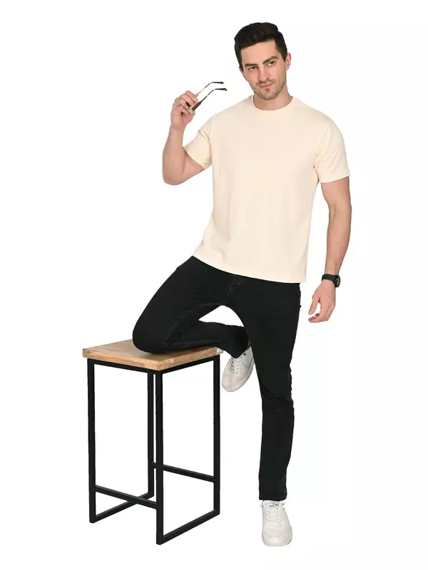 Cotton Terry Tee Peach Cream